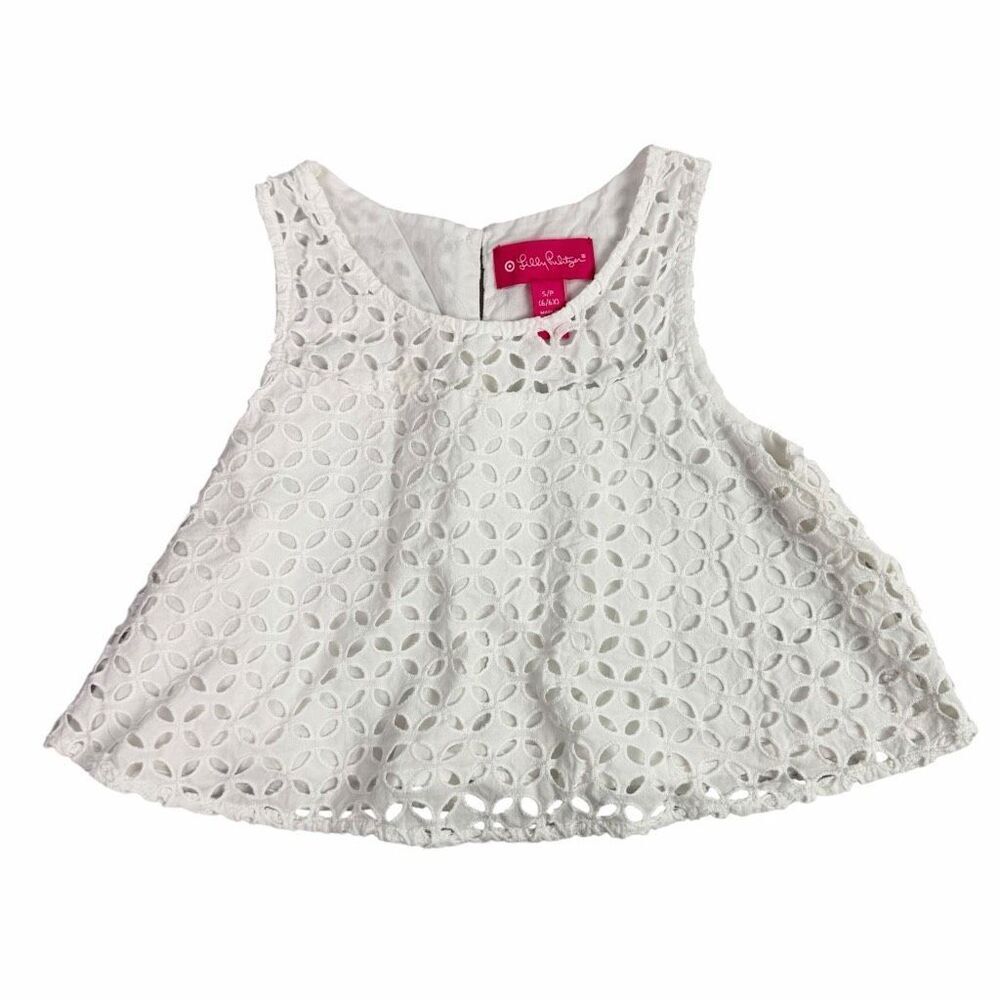 Lilly Pulitzer for Target Small White Eyelet Sleeveless Top Cotton